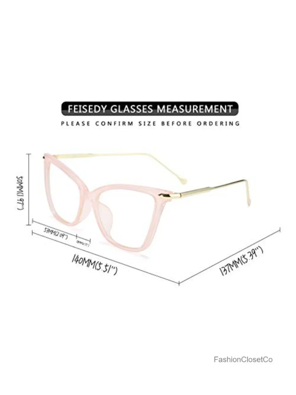 Oversized Cat Eye Glasses Frame with Clear Lenses for Women